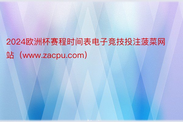 2024欧洲杯赛程时间表电子竞技投注菠菜网站（www.zacpu.com）